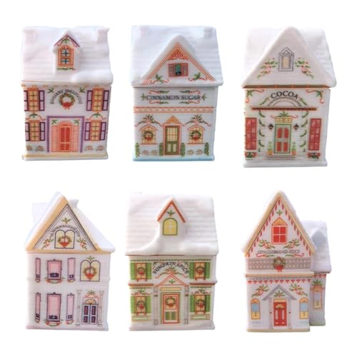 CravoFlow 6 Tarros Casita Navidad Para Especias