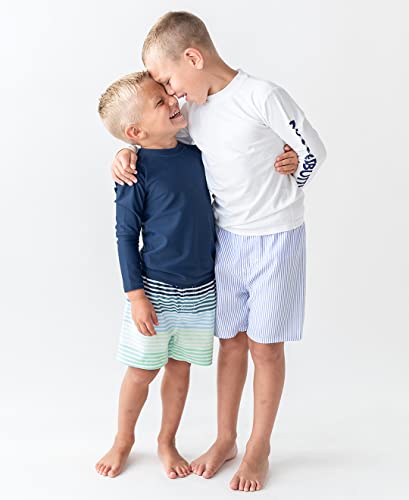 RUGGEDBUTTS Boys UPF50+ Sun Protection Striped Color Block Swim Trunks4