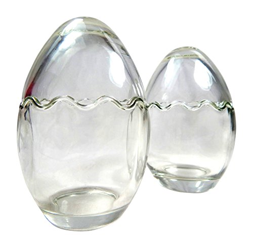 Tinas Collection Lot de 2 Oeufs en Verre, Designer décoratifs en Verre pour EI dans Le Verre Coquetier
