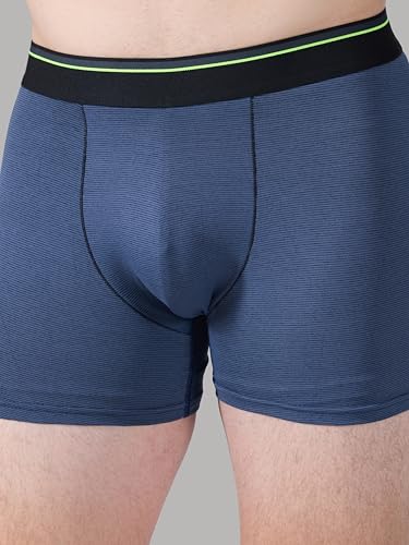Image of TECHNOSPORT Men's Colorblock Trunks Underwear with ElastoLITE 4 Way Stretch Lightweight Breathable Moisture Wicking Soft Anti Odour Anti Microbial Comfort Fit Boxer Briefs Innerwear for Men