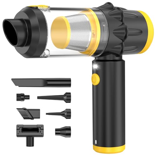 Lizjarol Handheld Car Vacuum Cleaner, 20000PA Vacuum Cordless with Brushless Motor, 4 in 1 Air Duster and Vacuum Cleaner with LED Light, Mini Hand Held Vacuum Rechargeable for Home, Car, Pet, Office