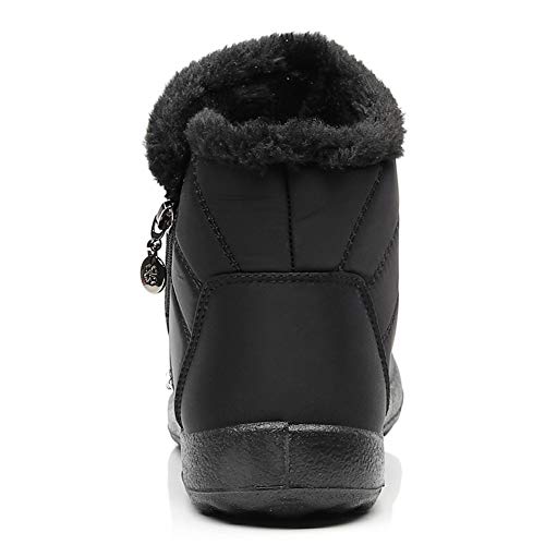 Image of Winter Snow Boots for Women Men, Lightweight Water-Resistant Boots | faux fur lining, rubber sole, warm winter wear, dog walking, errands, light snow, indoor outdoor