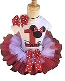 Mouse Birthday Outfit Tutu Set Dress Shirt ANY AGE Red Black and White