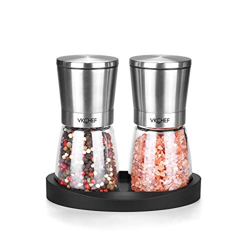 Salt and Pepper Grinder Set Adjustable Coarseness Ceramic Pepper Grinder,Kitchen Gift