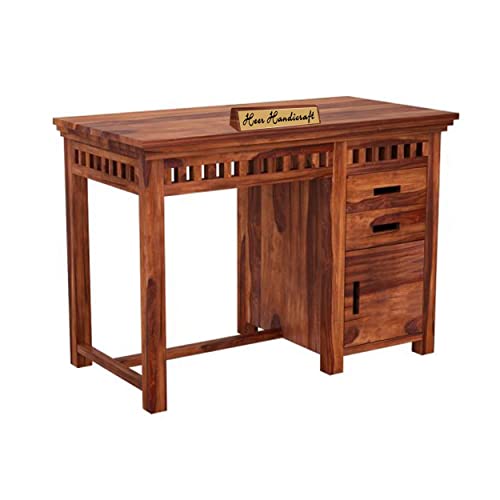 Image of Solid Sheesham Wood Study Table for Adults | Computer Table for Home | Wooden Writing Desk | Office Table for Office Work | Work from Home Table with 2 Drawers (14)