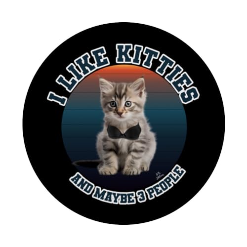 I like Kitties and maybe 3 People Funny Cats PopSockets Swappable PopGrip, Black - Image 3
