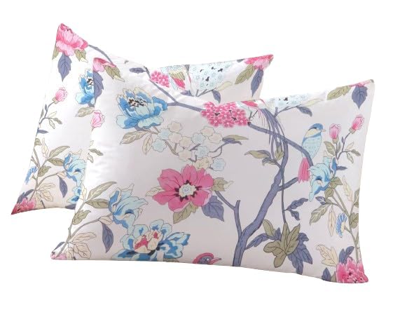 Image of RD TREND 210 TC Premium Glace Cotton Assorted King Size Printed Floral Design Pillow Cover -18 inchX28 inch Inches,(Pack of 2) of Any 4 Pieces Color Multi-226