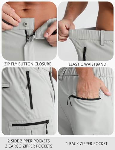 APTRO Mens Cargo Hiking Shorts Outdoor Lightweight Golf Casual Shorts for Men with 5 Zipper Pockets - Image 5