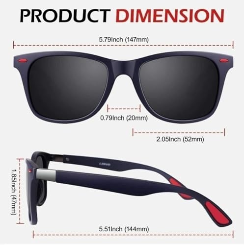 Image of Retro square polycarbonate UV Protection stylish Black Sunglasses