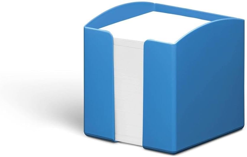 Durable Eco-Friendly Note Box - Includes 800 Sheets of Recycled Paper - Blue Angel Certified - Desktop Note Pad Holder - Blue