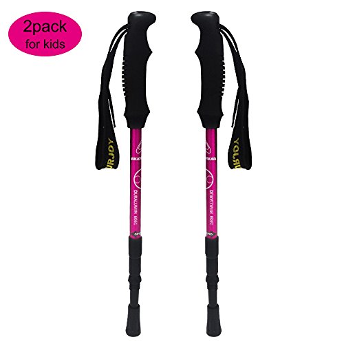 yourjoy 2 Pack Children Climbing Trail Trekking Hiking Poles Ultralight 3 Sections Aluminum