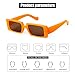 GIFIORE Trendy Rectangle Sunglasses for Women Men Retro Cool 90s Vintage Fashion Narrow Square Frame UV400 Protection (Orange Frame Brown Lense)