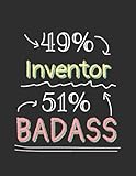 badass inventor notebook: funny lined journal, college ruled notebook, size 8.5x11 inches 120 pages