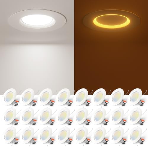 CycevSun 12 Pack 6 Inch LED Recessed Lighting with Night Light ...