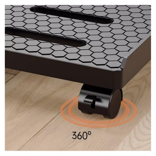 Soporte móvil para torre de computadora, soporte rodante para CPU con 4 ruedas giratorias, soporte para CPU con ruedas bloqueables para oficina en casa (Blanco) miniatura 5