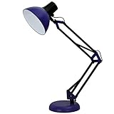 ToJane Blue Desk Lamp, Adjustable Swing Arm Small Desk Lamp for Bedrooms,Flexible Clamp Table Lamp