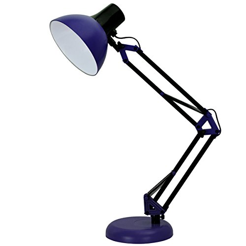 ToJane Blue Desk Lamp, Adjustable Swing Arm Small Desk Lamp for Bedrooms,Flexible Clamp Table Lamp
