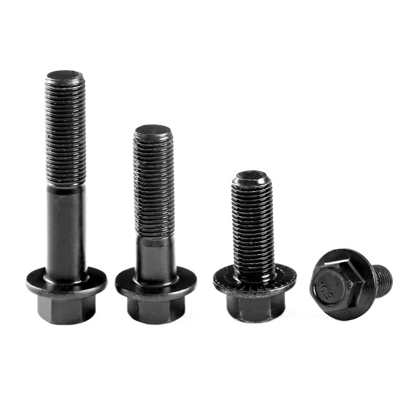 Black 10.9 Steel Fine Thread Hexagon Flange Head Bolts Screws M10 M12 M14 M16 (2,M14 x 1.5 x 30mm)