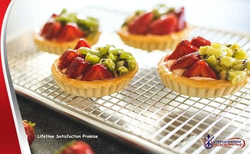 KITCHENATICS Aluminum Jelly Roll Pan 15x10 and Stainless Steel Rack Set, Baking Pan with Rack for Oven Cooking, Baking Sheet with Cooling Rack - Heavy Duty Sheet Pan and Bacon Rack - Image 6