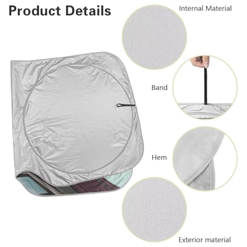 Image of Funny Sloth Car Windshield Sun Shade Foldable Sunshade Universal Vehicle Accessories Auto Sun Heat and UV Rays Blocker Keep Your Vehicle Cool Fit Car Front Window for Trucks SUV