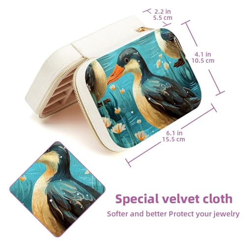 Boîte à bijoux ornithorynque à double couche pour bagues et colliers