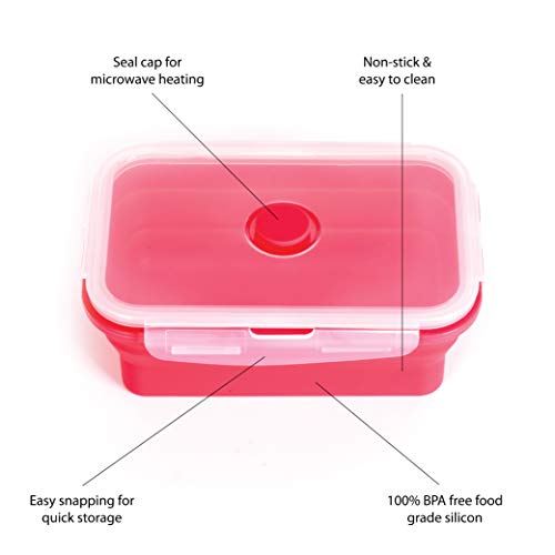 Collapsible Silicone Food Storage Containers W/Bpa Free Airtight Plastic Lids-Set Of 4 Small And Large Meal Cereal Prep Container Bowl Kitchen Pantry Organization, Lunch Boxes-Microwave & Freezer #TOP2