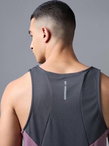 Image of TECHNOSPORT Men's Solid Slim Fit Scoop Neck Sports Innerwear Vest with TECHNOCOOL+ Quick Dry Anti Odour Anti Microbial 2 Way Stretch Soft & Smooth Activewear
