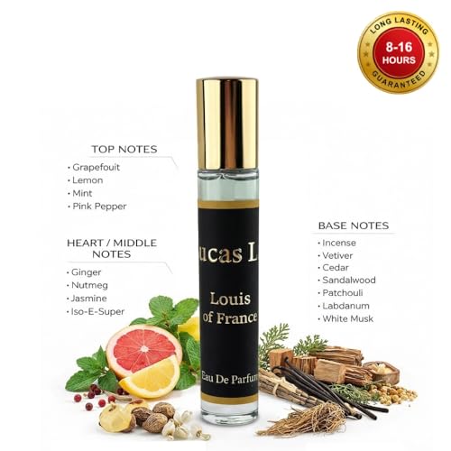 Image of Louis Of France Eau The Perfume For Man, 8-16 Hours Lasting, Grapefruit, Lemon, Ginger, Jasmine, Ceder, Sandalwood