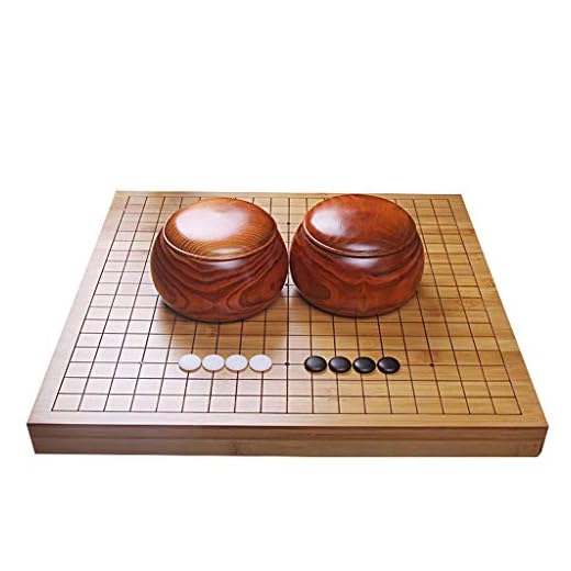 gå brädspel Go Chess Game Set, ensidiga konvexa Go-bitar och med två Jujube Timber Jar Go Game Board med bordben, gåvor för män go spelbräde set ( Color : C )