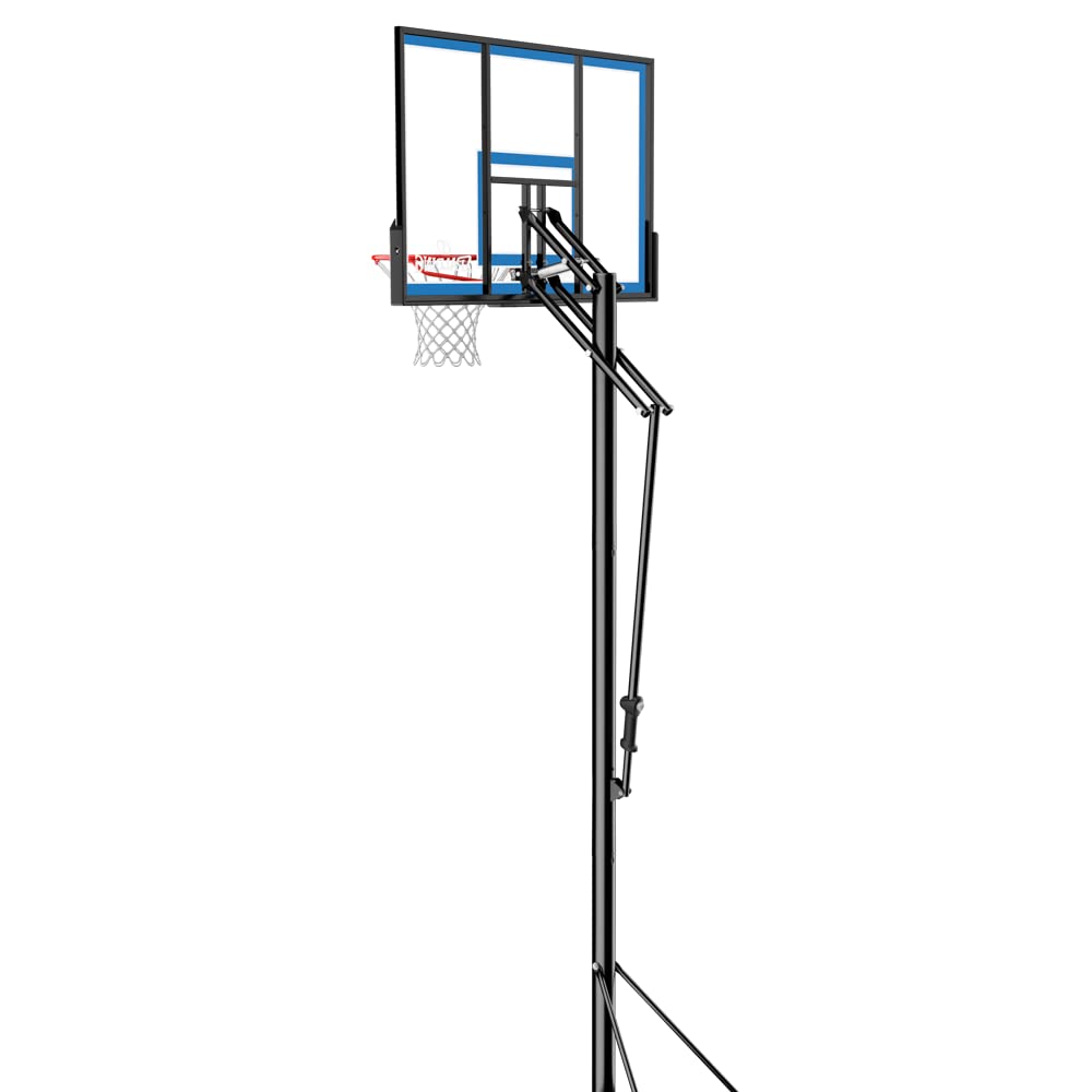 Spalding Gametime Series Hoop - Canestro da basket - Dimensioni 122 cm - Piano in policarbonato - Regolazione dell'altezza - Slam Jam incluso - Elevazione preimpostata Pro Glide