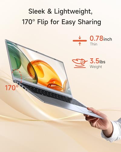 Image of 15.6 Inch Laptop Computer, 16GB RAM 512GB SSD, Pentium Gold 6500Y, FHD IPS Display, Student Laptop for Work & Study, WiFi 5, Bluetooth 5.0, HDMI, Type-C