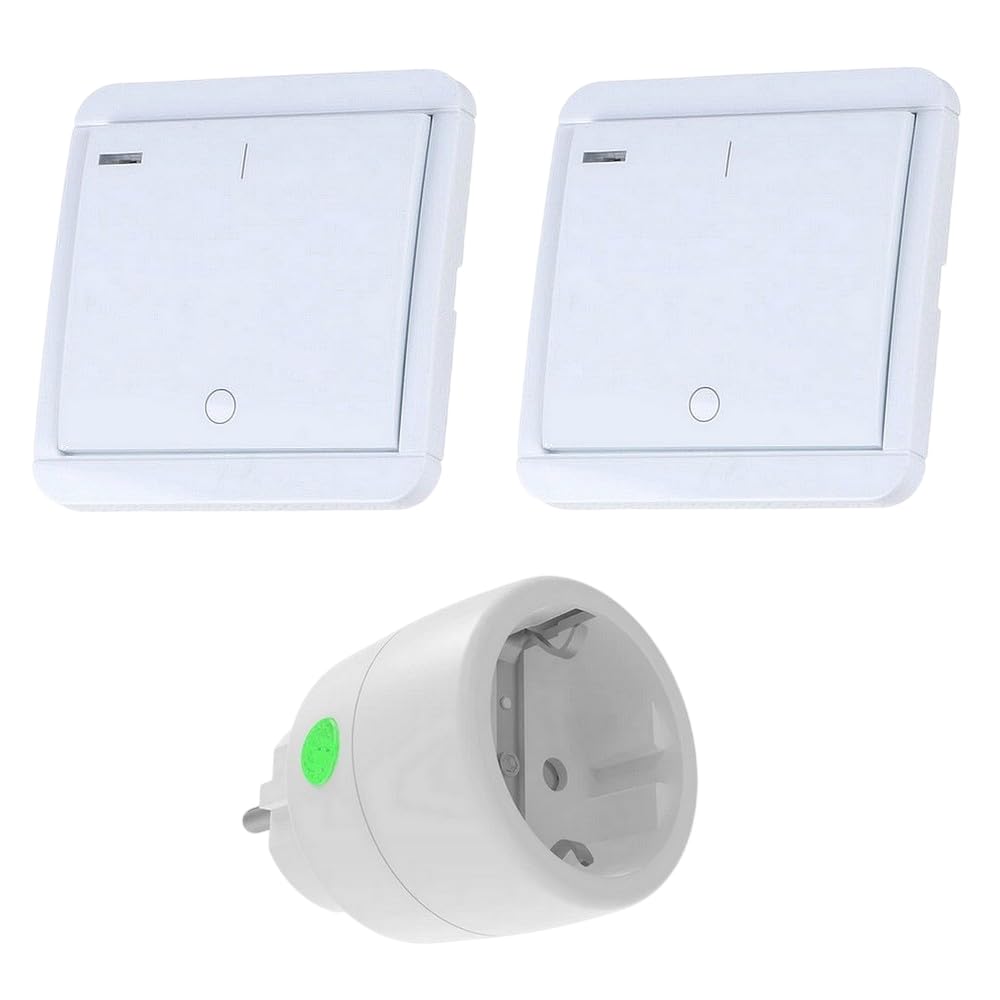 PT-522 DIW-Funk SPARSET Funksteckdose 2300 Watt + 2 x Funk-Wandsender mit 5-Fach Count-Down Timer spart Strom