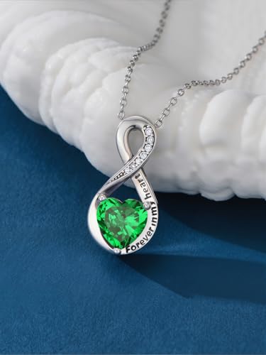 Seiyang Urn Necklace for Ashes 925 Sterling Silver Infinity Urn Necklace with Birthstone Memorial Cremation Jewelry for Women Loved One4