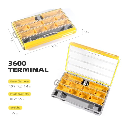 Image of RUNCL 3600 Terminal Fishing Tackle Box, Waterproof Floating Lure Storage Box with Adjustable Dividers, Clear Rust-Proof Utility Tray for Terminal Tackle, Hooks and Sinkers