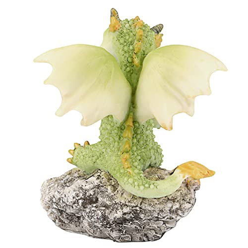 Aclema Z15373A-GREEN DRAGON Fairy Garden Dragon Miniature Figurines Reading Book Resin Decor Collections thumb #2