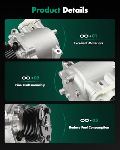 Image of SCITOO AC Compressor fit for ford For Explorer 4.0L 2002-2005 | Fast Cooling, Ultra Low Noise (≤72 dB) Air Conditioner Compressor for Summer, With Clutch, 2011549 2011549AM 140089NEW