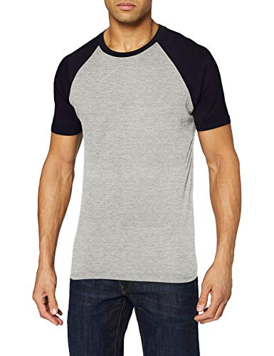 Preisvergleich Produktbild Urban Classics Herren Raglan Contrast Tee T-Shirt, grey / navy, 3XL