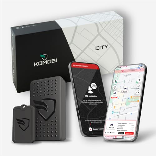 KOMOBI City Localizador GPS para Moto con Alarma Antirrobo, Seguimiento en Tiempo Real, Detección de Accidentes y Aviso al Móvil