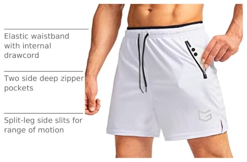 Image of G Gradual Men's Gym Workout Shorts Zipper Pockets 5 inch / 7 inch Quick Dry Breathable Runing Athletic Short for Men