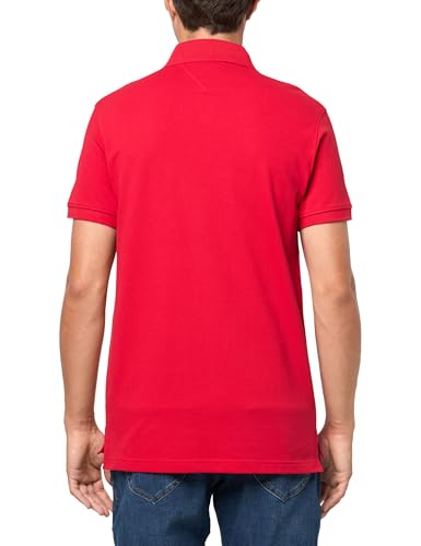 Image of Tommy Hilfiger Men's Short Sleeve Polo Shirts in Slim Fit with Stretch and Organic Pique Cotton