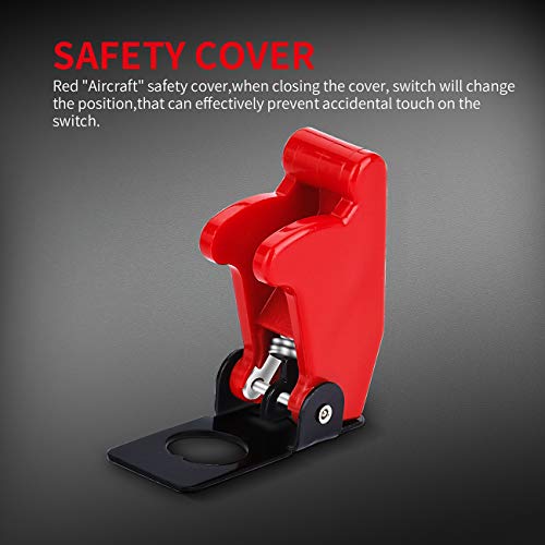 Daiertek Safety Cover Toggle Switch Guard On Off Red Aircraft Covered 20A 12V Toggle Rocker Switch 120V Ac 12 Volt Dc Heavy Duty 2 Pin Spst For Car Truck Automotive #TOP3