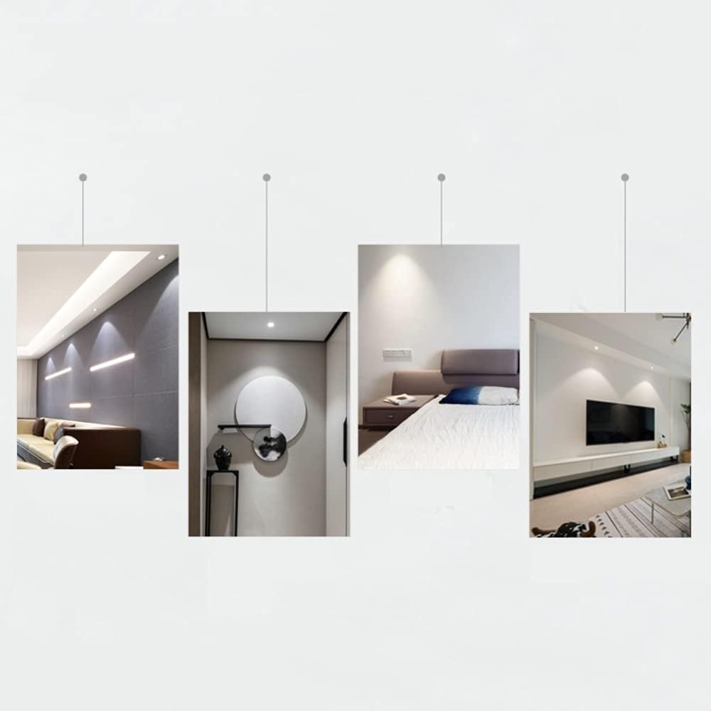 Recessed Tricolor Light LED Recessed Spotlight Anti-Glare CRI90 LED Recessed Downlight CRI90 30 ° Adjustable Angle COB Downlight Recessed Ceiling Light for Clothing Store Showroom Integrated