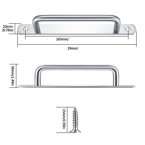 Sliding Door Handles, 2 Pcs Pull Push Door Handles, Stainless Steel Barn Cabinet Door Pull Handles - Image 2