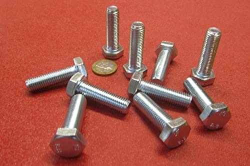 Class 8.8 Zinc Steel Bolts FT M12 x 1.5 mm x 40 mm Long 10 pcs.