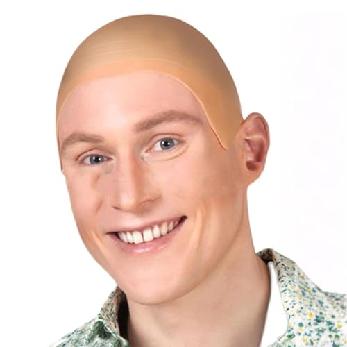 KEWUF Gorro calvo de látex, gorro calvo de látex para adultos, calva disfraz,...