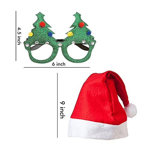 Image of Chocoloony Merry Christmas Chocolate Gift Box Assorted 9 pcs Milk Chocolate Bites with Santa Cap and X-Mas Tree Glasses.