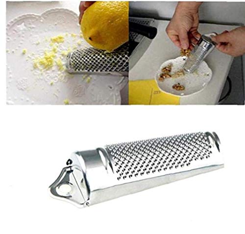 Lankater 1pc en Acier Inoxydable De Noix De Muscade Râpe, Râpe en Acier Inoxydable Main Noix De Muscade Citrus Zester Gingembre Râpe Outil De Cuisine Nut Accessoires