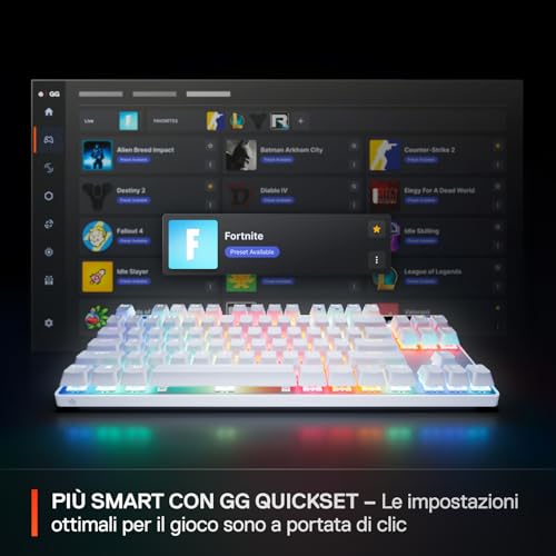 Apex Pro TKL Gen 3 White con Switch OmniPoint 3.0 - Attuazione regolabile - Rapid Trigger - Preset di gioco - Protection Mode - Rapid Tap/SOCD - OLED - RGB - Copritasti in PBT -UK QWERTY - Tastiera gaming - Immagine 3