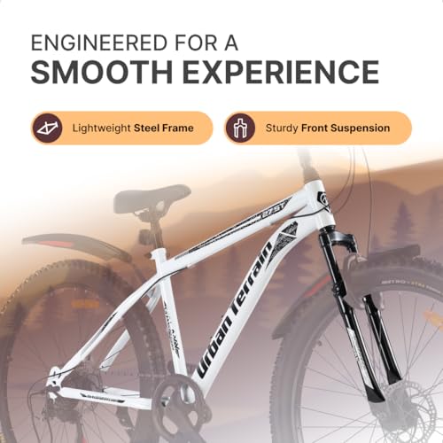 Image of Urban Terrain Galaxy Max Multispeed Geared High Performance Mountain Cycles for Men with Complete Accessories MTB Bike 27.5T (7 Speed, White)