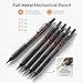 Nicpro 22PCS Art Mechanical Pencil Set, Black Artist Metal Drafting Pencil 0.5 & 0.7 & 0.9 mm & 2PCS 2mm Graphite Lead Holder(4B 2B HB 2H) for Drawing Writing Sketching With Lead Refills Erasers Case